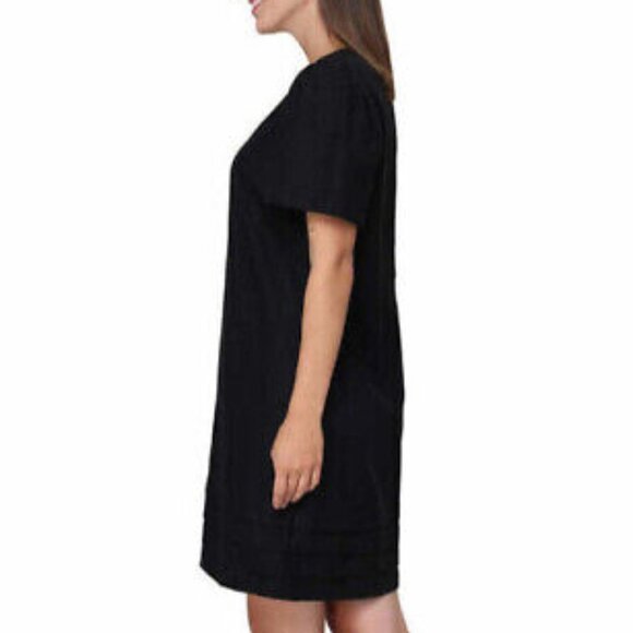 Nicole Miller Women's Linen Blend Shift Midi Dress Size XXL Black Casual (NEW) - Picture 5 of 14